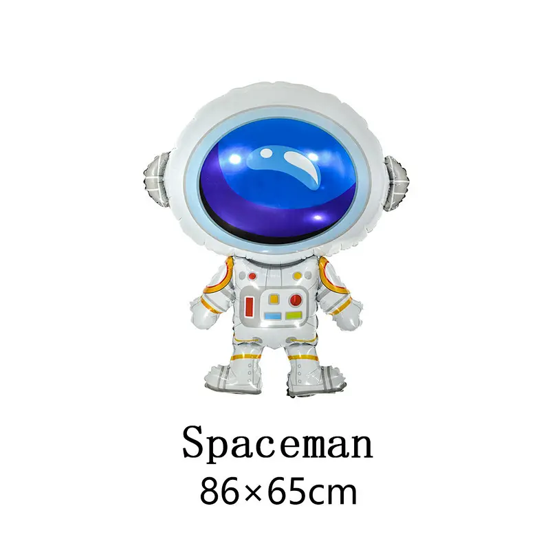 Cartoon Outer Space theme Astronauts Rocket Spaceship Inflating aluminum Foil Sci-fi Balloons Cosmos Theme Kids Baby Party Decor