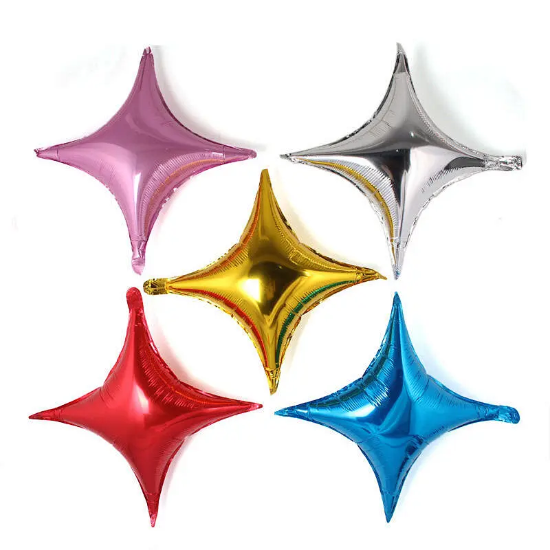 Colorful 24 inch Four-Pointed Corners Star Balloon Birthday Balloons Baby Shower Wedding Party Decoration Foil Helium Balloon