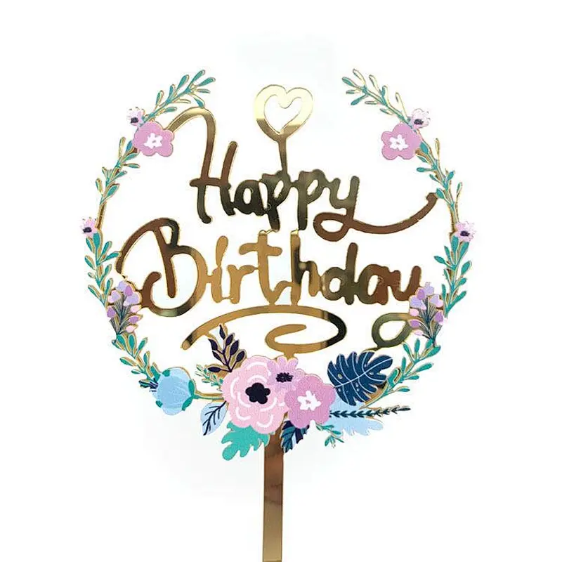 acrylic happy birthday cake topper birthday party supplies cake decoration
