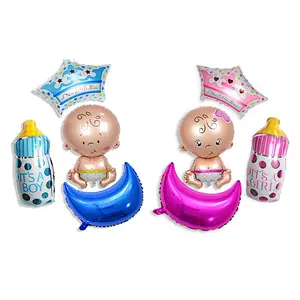 1st Blue/Pink Baby Girl Boy Shower Birthday Party Decoration Set Oh Baby Foil Balloon Kits