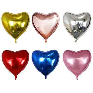 Party Decoration Aluminum Foil Balloon 30 Inch Solid Color Heart Shape Balloon Wholesale