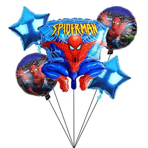 Hot Selling Cartoon Super Hero Balloon Set 5Pcs Party Decoration Supplies Super Hero Dream Balloon Five Piece Set Balloon