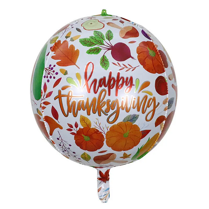 2022 New Design 22inch 4D Round Thanksgiving Day Foil New Year Balloons Globos Happy New Year Party Decorations