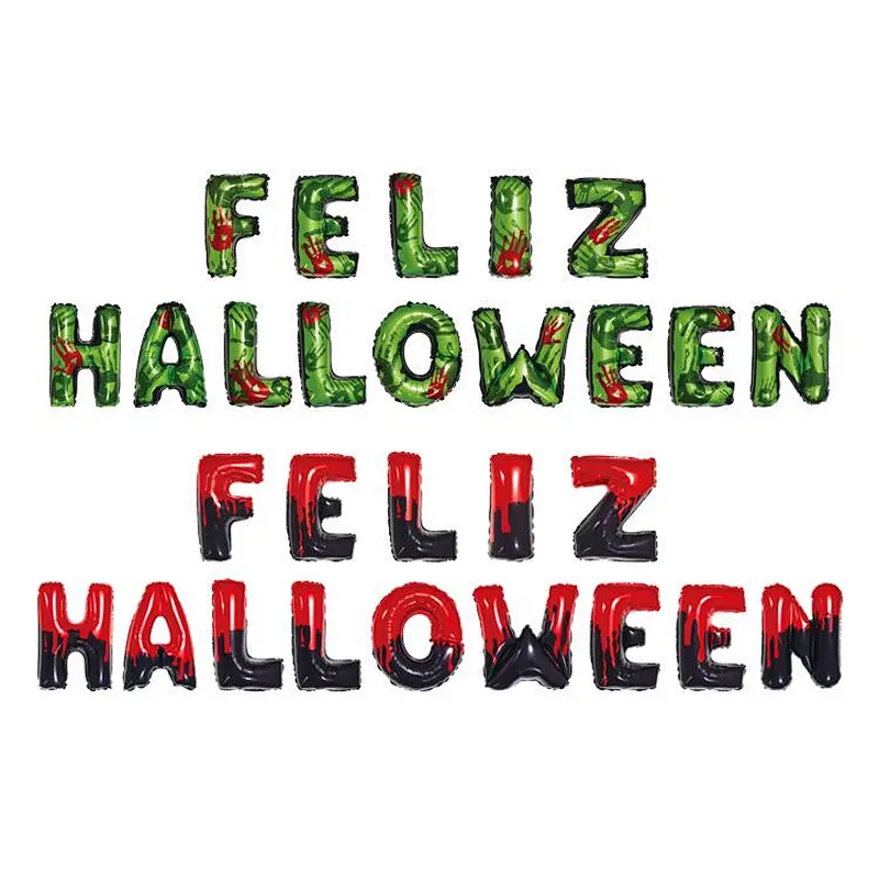 In stock 16 Inch Happy Halloween Letter Aluminum Foil Balloon Set Letter Balloon Halloween Party Decoration