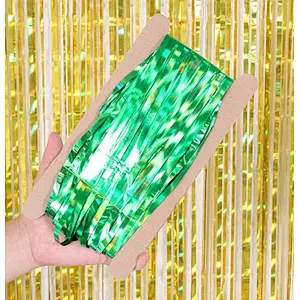 New arrive 1*2m Rainbow Colorful Foil Fringe Metallic Curtain Tassel Ceremony Background Tassel Birthday For Party Decoration