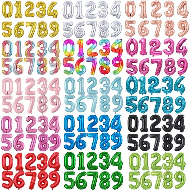 Number Balloon 40inch Digital Aluminium Foil Balloons For Birthday Party Decoration Globos De Numero