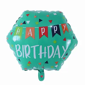 Wholesale Party Decorations Balloon Happy Birthday Hexagon Birthday Foil Balloon