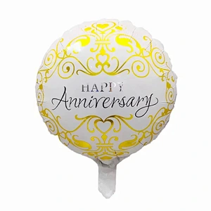 18 Inch Round Happy Anniversary Foil Balloons Feliz  Ahiversario Globos Commemorative Party Decoration Aluminum Film Balloons