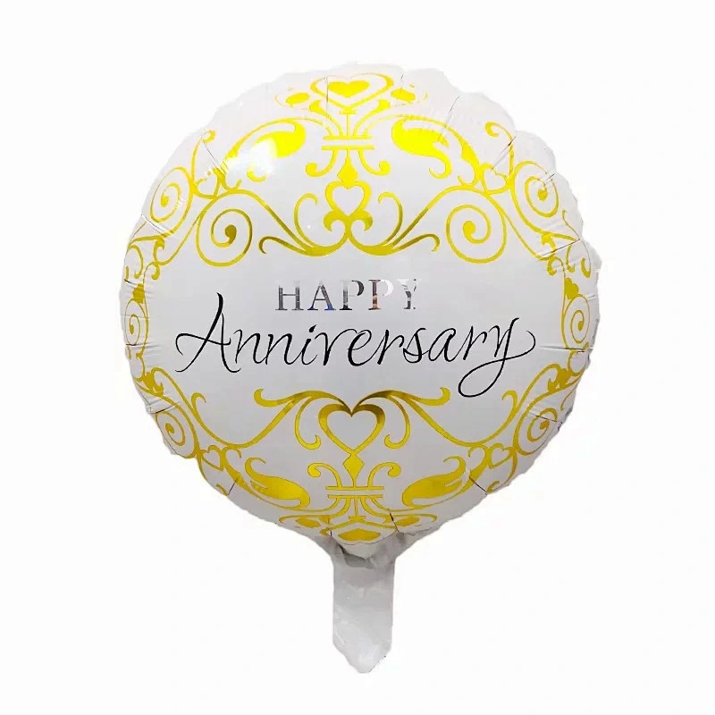 18 Inch Round Happy Anniversary Foil Balloons Feliz  Ahiversario Globos Commemorative Party Decoration Aluminum Film Balloons