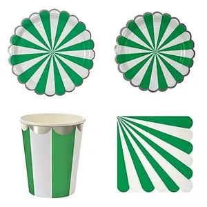 Disposable 8 Guests Paper Plates Napkins Cups Straws Children Birthday Party Supply Tableware Sets