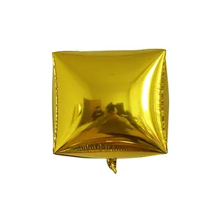 Wholesale 24 inch 4D Cube Diamond Shaped Foil Balloons Helium Balloon Wedding Decoration For Birthday Party Supplies