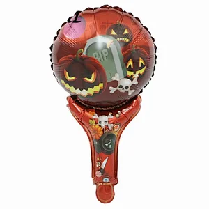 Halloween party toy hand stick cartoon pumpkin pat stick child hand stick foil balloon