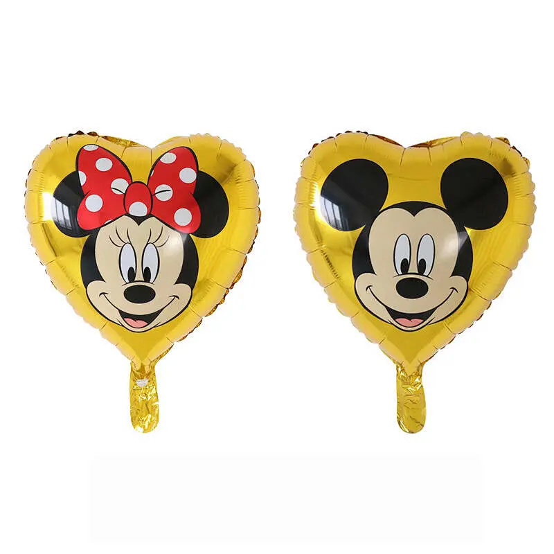 Hot Sales 18 Inch Mickey Minnie Mouse Globos Cartoon Round Heart Foil Balloon Kid's Birthday Party Decorations Toys Balloons