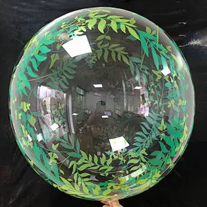 Hot selling huge candle leaf love pattern decoration birthday party 20inch baby shower transparent printing bobo ball