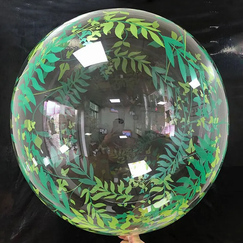 Hot selling huge candle leaf love pattern decoration birthday party 20inch baby shower transparent printing bobo ball
