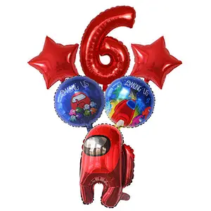 Hot Selling Among Us Game Theme Foil Balloon Set 30 Inch Number Balloon 0-9 For Birthday Party Decoration Kids Toy Globos