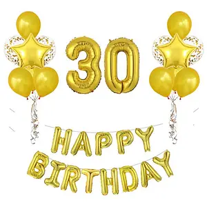 New Amazon Hot Sale 15 18 20 21 25 30th Number Happy Birthday balloon Letter Aluminum Foil Letter Balloon Set