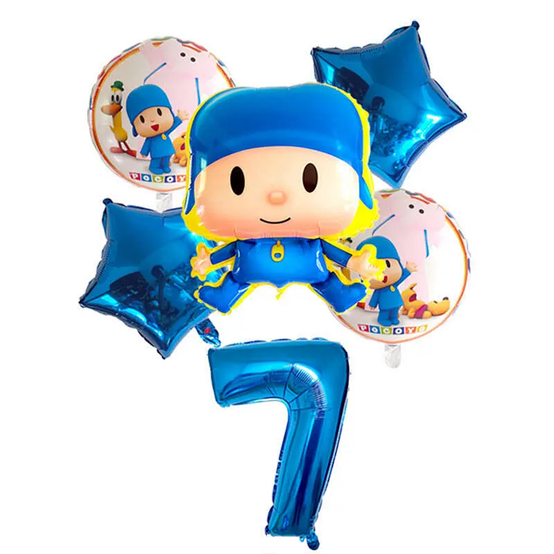Cartoon Character Pocoyo Foil Balloon Set For Kids Boy Toys Birthday Party Decoration Party Supplies