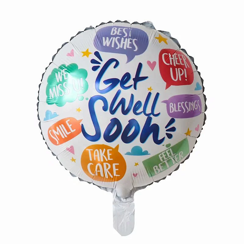 Wholesale 18 Inch Get Well Soon Round Foil Balloons Party Supplies Helium Globos Decorations Balloon