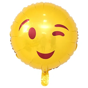 18'' Expression Emoji balloons for birthday party cute cool kiss cry Smiling face grimace Funny helium Balloon