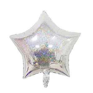 18inch Laser Metallic Star heart Foil Balloons Wedding Baby Shower Birthday Party Decor Helium Inflatable Globos Gift