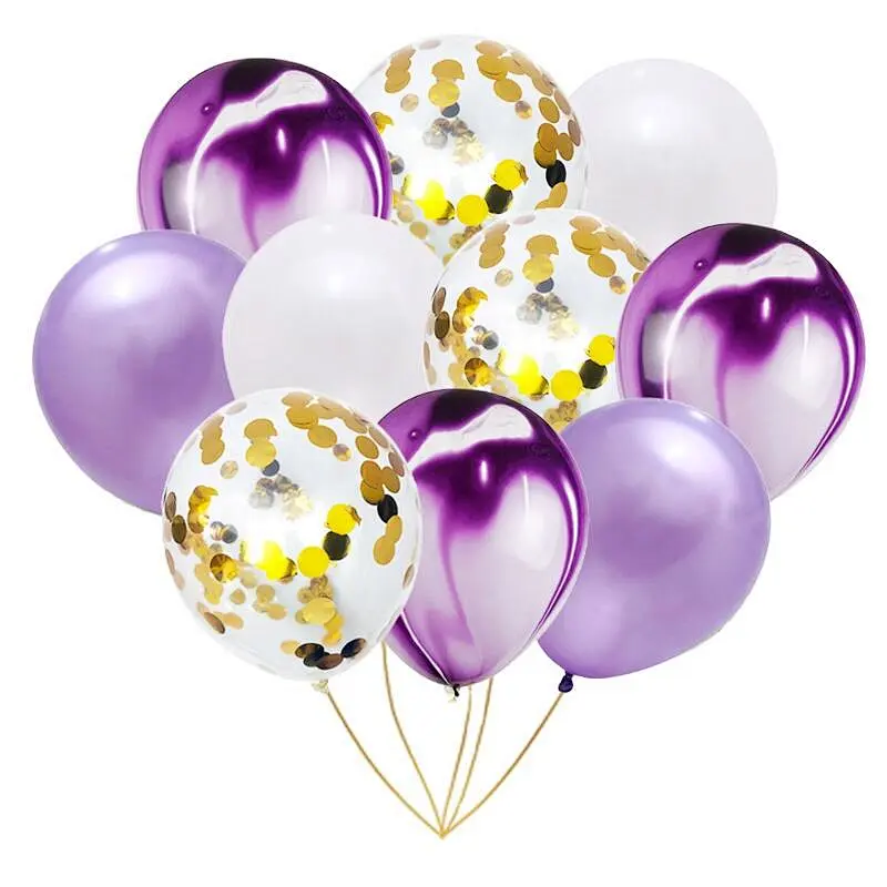 10pcs 12 inch Colorful Marble Confetti Latex Balloons Wedding Birthday Party Decoration Globos