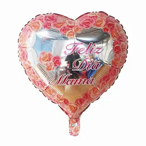 New design 18 inch heart shape happy mother's day mylar aluminum foil globos balloons I love mom balloon party decoration gift