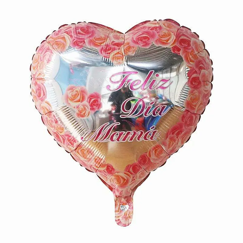 New design 18 inch heart shape happy mother's day mylar aluminum foil globos balloons I love mom balloon party decoration gift