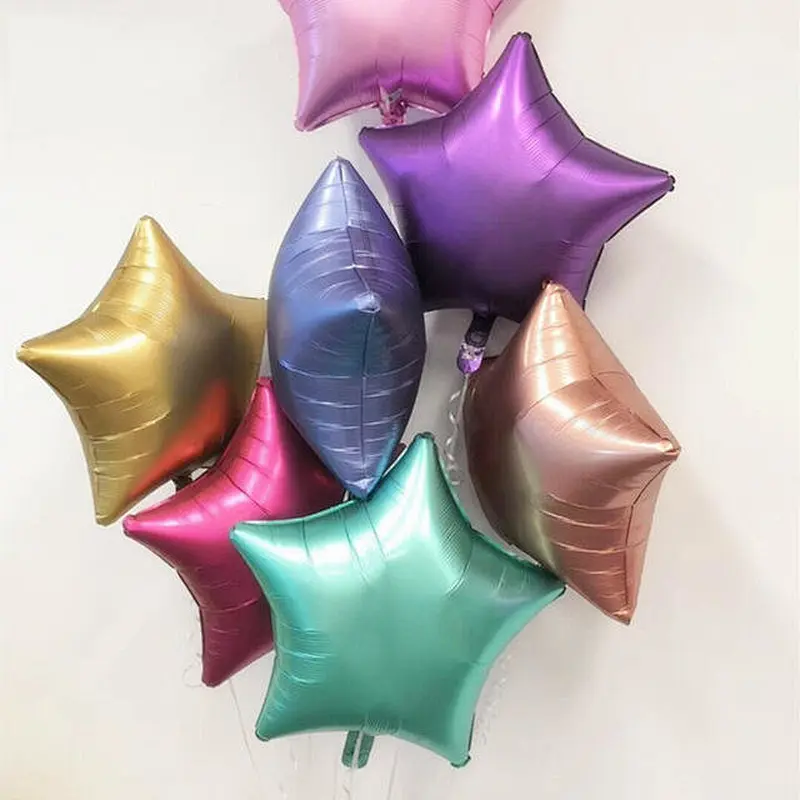 18inch Chrome Metallic Heart Star Round Helium Foil Balloons Birthday Party Wedding baby shower Decorations