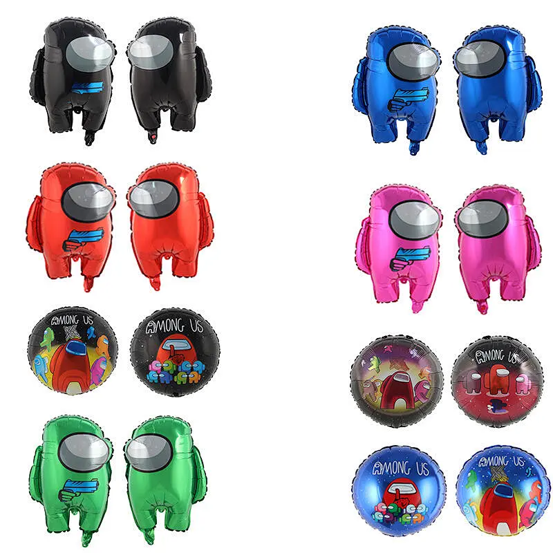 New Design Among Us Game Theme 18 inch round shape Cartoon foil balloon for Kids Adult birthday party decoration supplies