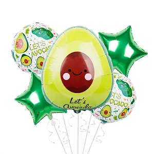 New Design 6Pcs/Set Fruit Foil Balloons Set Summer Fruit Theme Party Decoration Watermelon Pineapple Orange Shaped Balloons
