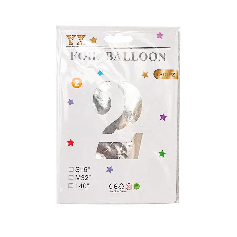 Hot Sale 40 Inch Large Numbers Balloons With Card Individually Packing For Party Decorations Helium Mylar Big Number Balloon