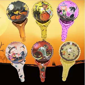 Halloween party toy hand stick cartoon pumpkin pat stick child hand stick foil balloon