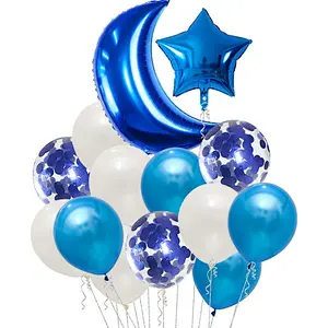 Wedding Birthday Party Decoration Balloon Set Foil Balloon Star Moon Latex Confetti Balloon Set