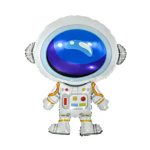 Cartoon Outer Space theme Astronauts Rocket Spaceship Inflating aluminum Foil Sci-fi Balloons Cosmos Theme Kids Baby Party Decor