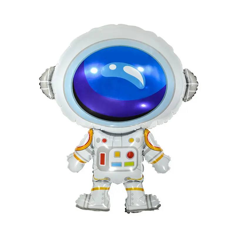 Cartoon Outer Space theme Astronauts Rocket Spaceship Inflating aluminum Foil Sci-fi Balloons Cosmos Theme Kids Baby Party Decor