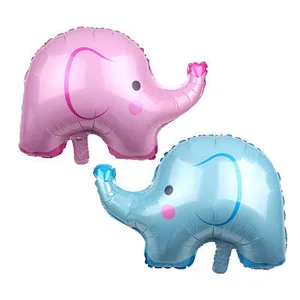 Hot Selling Pink Blue Cartoon Animal Elephant Shape Balloons Foil Balloons For Party Decoration Kids Toy
