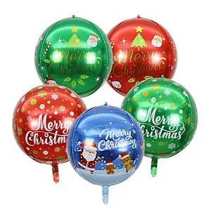 2022 New Design 22inch 4D Round Merry Chrismtas Foil New Year Balloons Globos Happy New Year Party Decorations