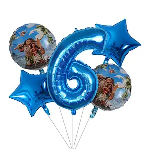 Hot Sale Cartoon Character Moana Maui Foil Globos Helium Balloons Set For Marine Theme Party Kids Birthday Party Decoration