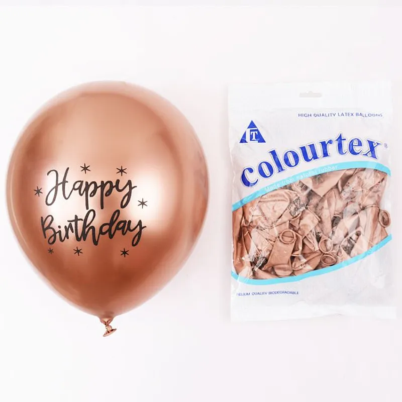 12 inch happy birthday metallic balloons custom printed latex balloon birthday party decoration latex balloons metallic