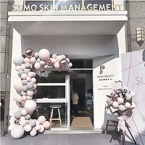 Pink macaron birthday party decorations globo macaron round latex arch balloons kit set