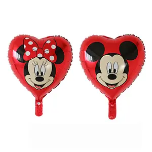 Hot Sales 18 Inch Mickey Minnie Mouse Globos Cartoon Round Heart Foil Balloon Kid's Birthday Party Decorations Toys Balloons