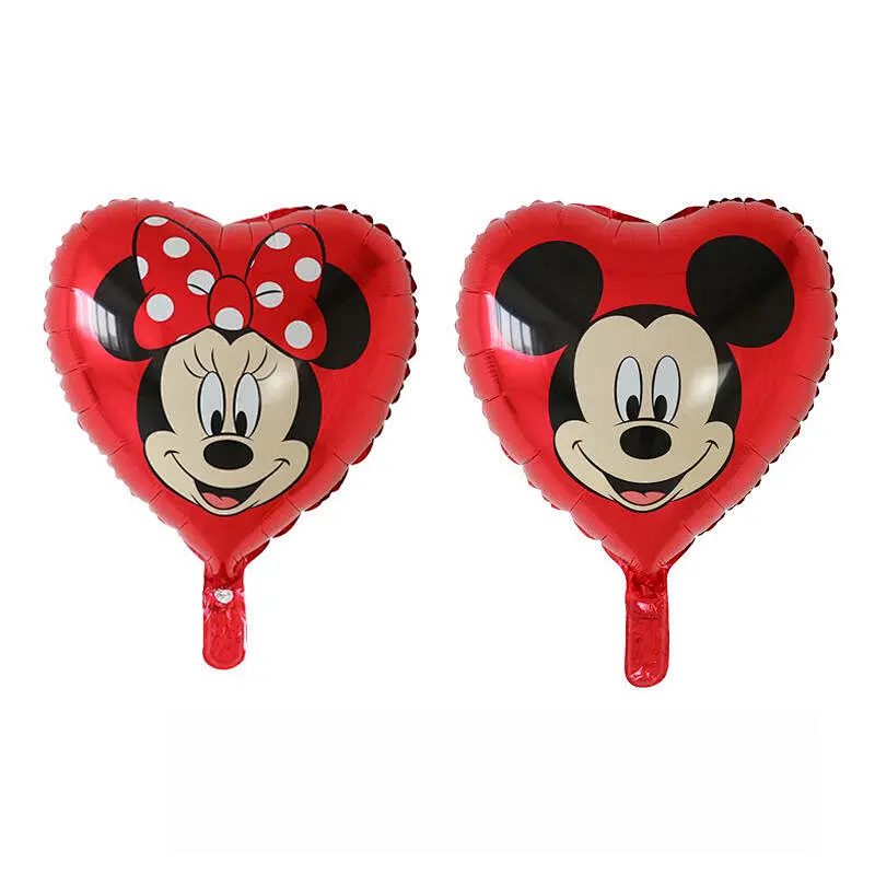 Hot Sales 18 Inch Mickey Minnie Mouse Globos Cartoon Round Heart Foil Balloon Kid's Birthday Party Decorations Toys Balloons