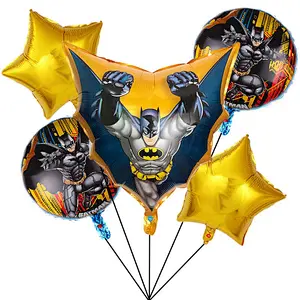 New Batman Aluminum Foil Superhero Balloon Cartoon Batman Kids Birthday Party Decoration Balloon Set