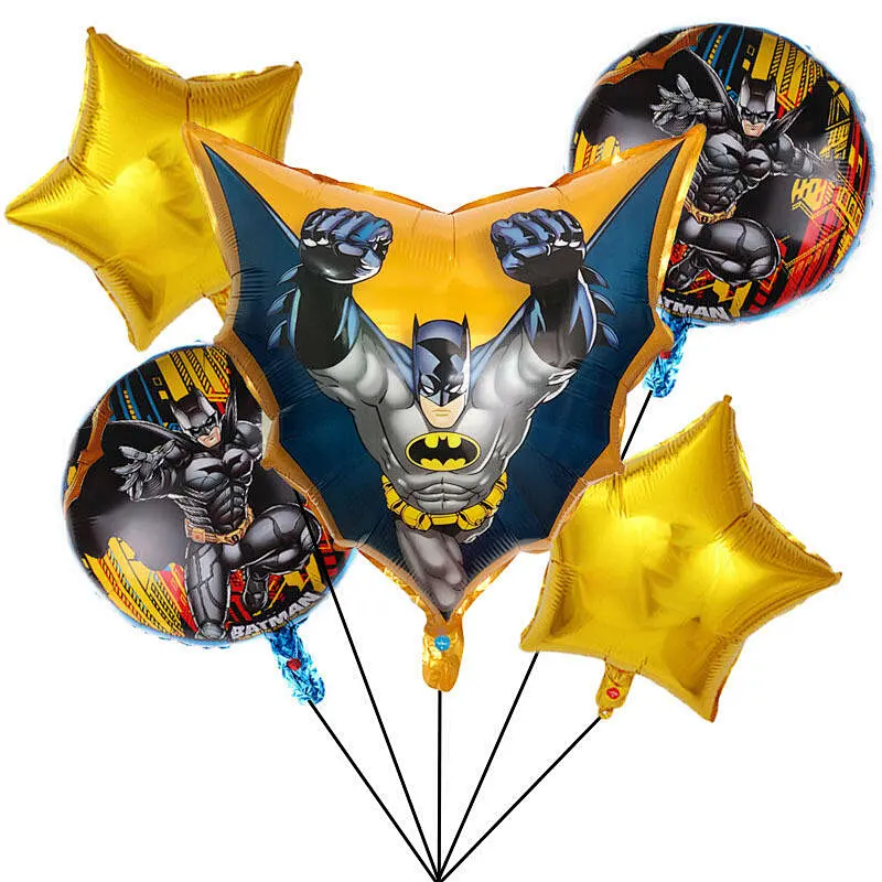 New Batman Aluminum Foil Superhero Balloon Cartoon Batman Kids Birthday Party Decoration Balloon Set