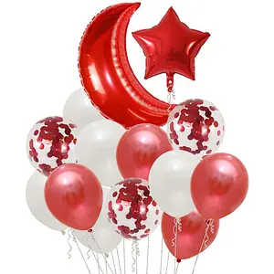 Wedding Birthday Party Decoration Balloon Set Foil Balloon Star Moon Latex Confetti Balloon Set