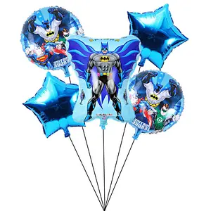 Hot Selling Cartoon Super Hero Balloon Set 5Pcs Party Decoration Supplies Super Hero Dream Balloon Five Piece Set Balloon