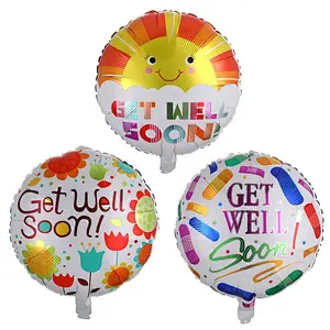 Wholesale 18 Inch Get Well Soon Round Foil Balloons Party Supplies Helium Globos Decorations Balloon