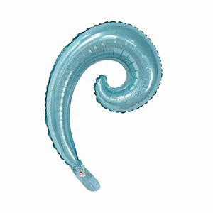 18 Inch Party Decorations Aluminum Foil Balloon Wave Spiral Shaped Balloon