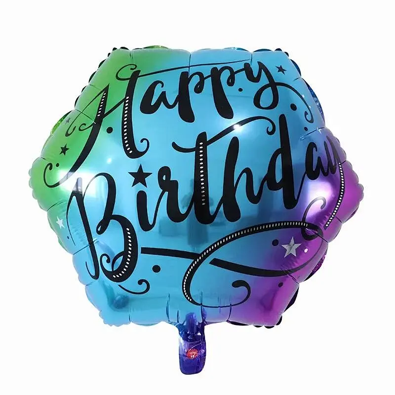 Wholesale Party Decorations Balloon Happy Birthday Hexagon Birthday Foil Balloon